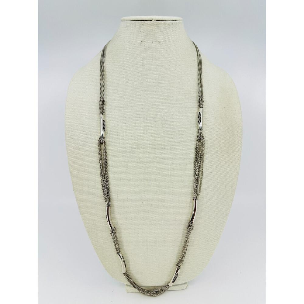 Ann Taylor LOFT Necklace Station Multi Strand Chain Modern Everyday Jewelry 40"